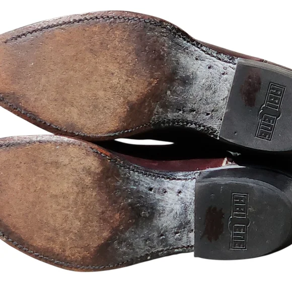 Abilene Brown Leather Western Boots with Decorative Stitching Men 10 - Picture 7 of 9